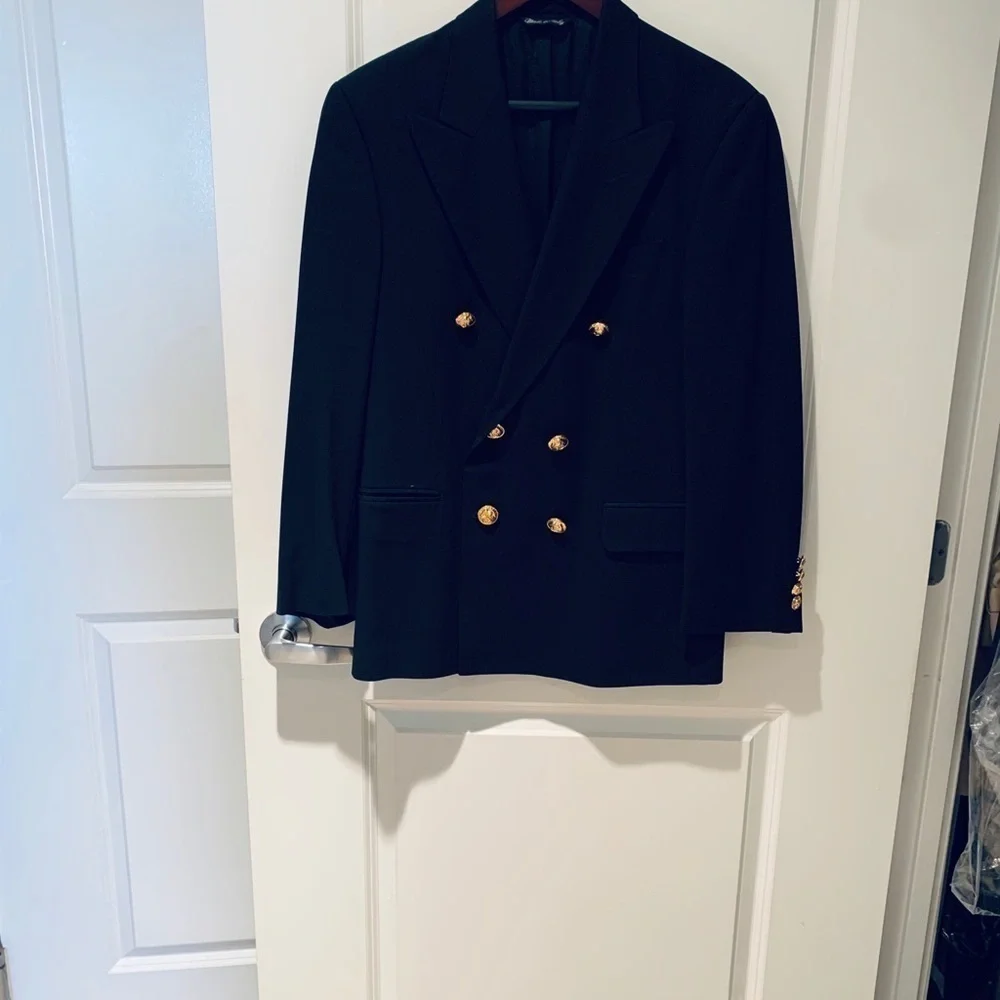 Lessona Super 100’s Black Wool Sport Coat